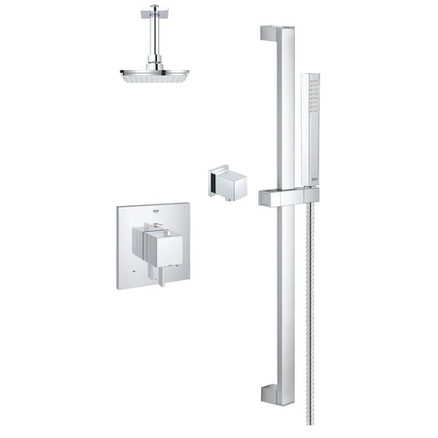 Modern Square Thermal Dual Function Shower Kit, 24 L/min (6.3 gpm) - unknown