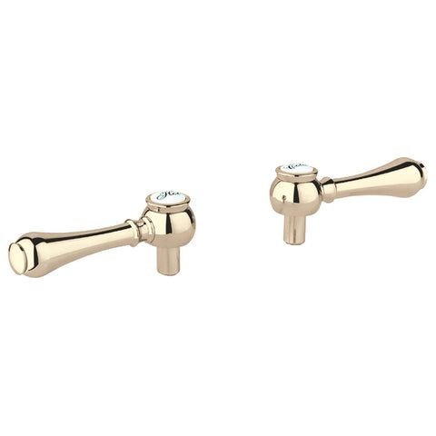 Lever Handles, Pair - Polished Brass