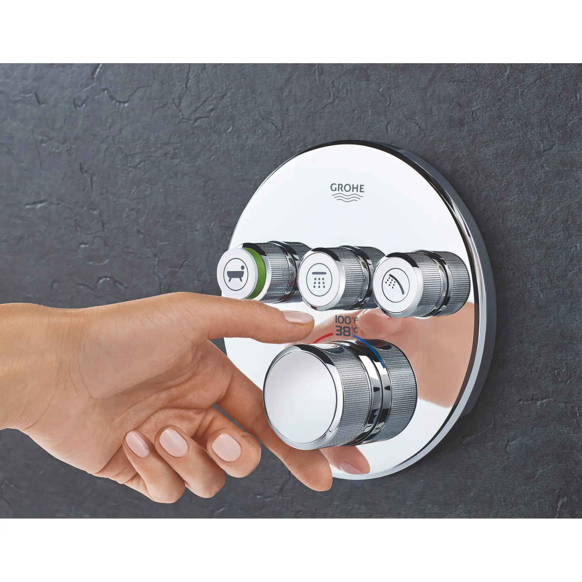 Triple Function Thermostatic Valve Trim // GROHE STARLIGHT CHROME // 125061_GROHTHERM_29138000_Lifestyle_Image_URL.6_CDNwebp.webp