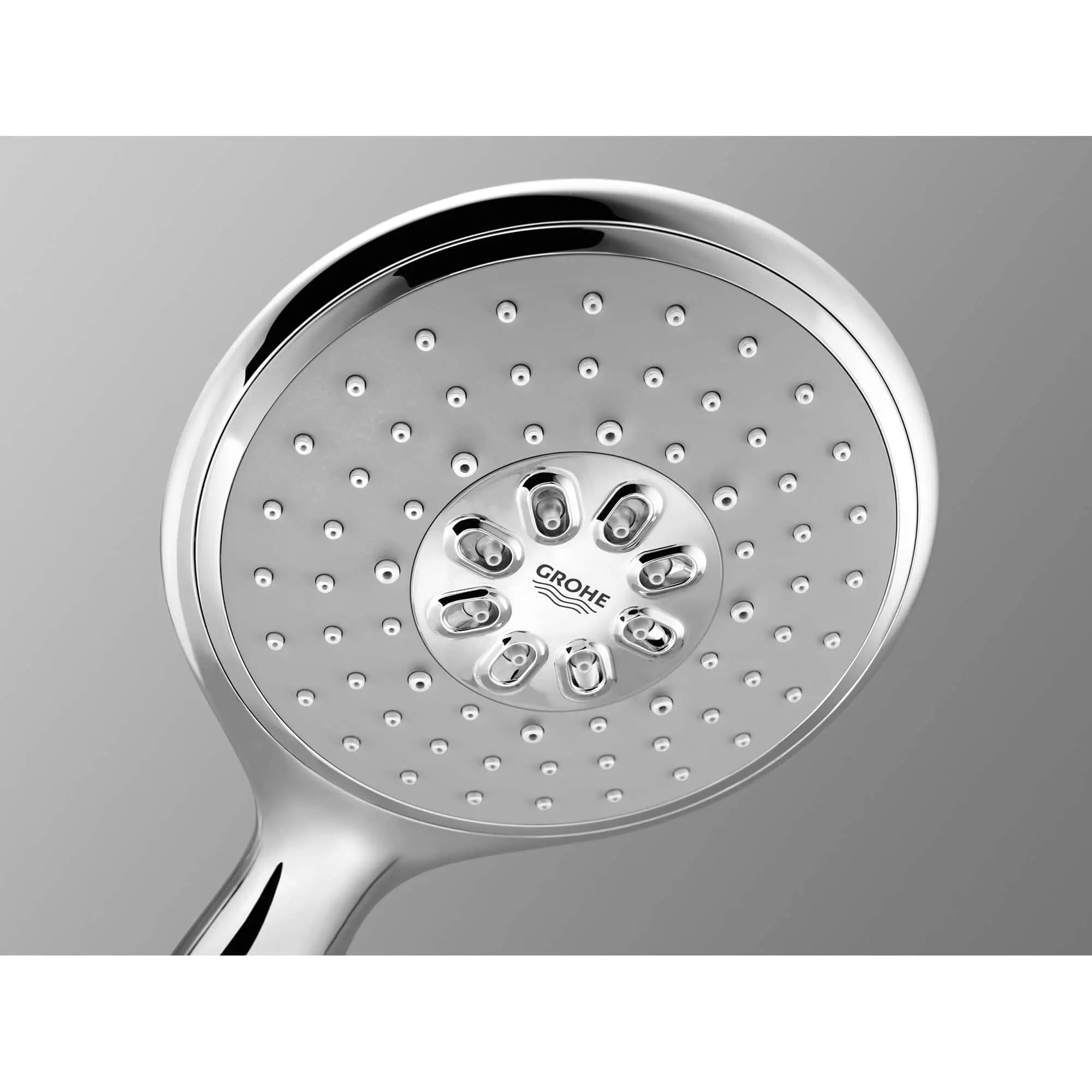 130 Hand Shower - 4 Sprays, 9.5 L/min (2.5 gpm) // GROHE STARLIGHT CHROME // 1255_27673000-hand-shower-4-sprays-spray-plate-night-time-grey-enviro-7_0_CDNwebp.webp