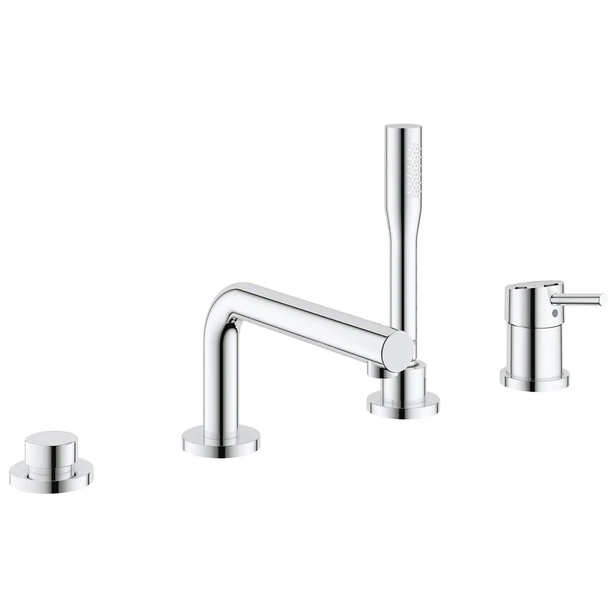 Roman Tub Filler With 2.5 GPM Personal Hand Shower // GROHE STARLIGHT CHROME // 12709_19576001-Concetto-Four-Hole_Bathtub_Faucet_with_Handshower_0_CDNwebp.webp