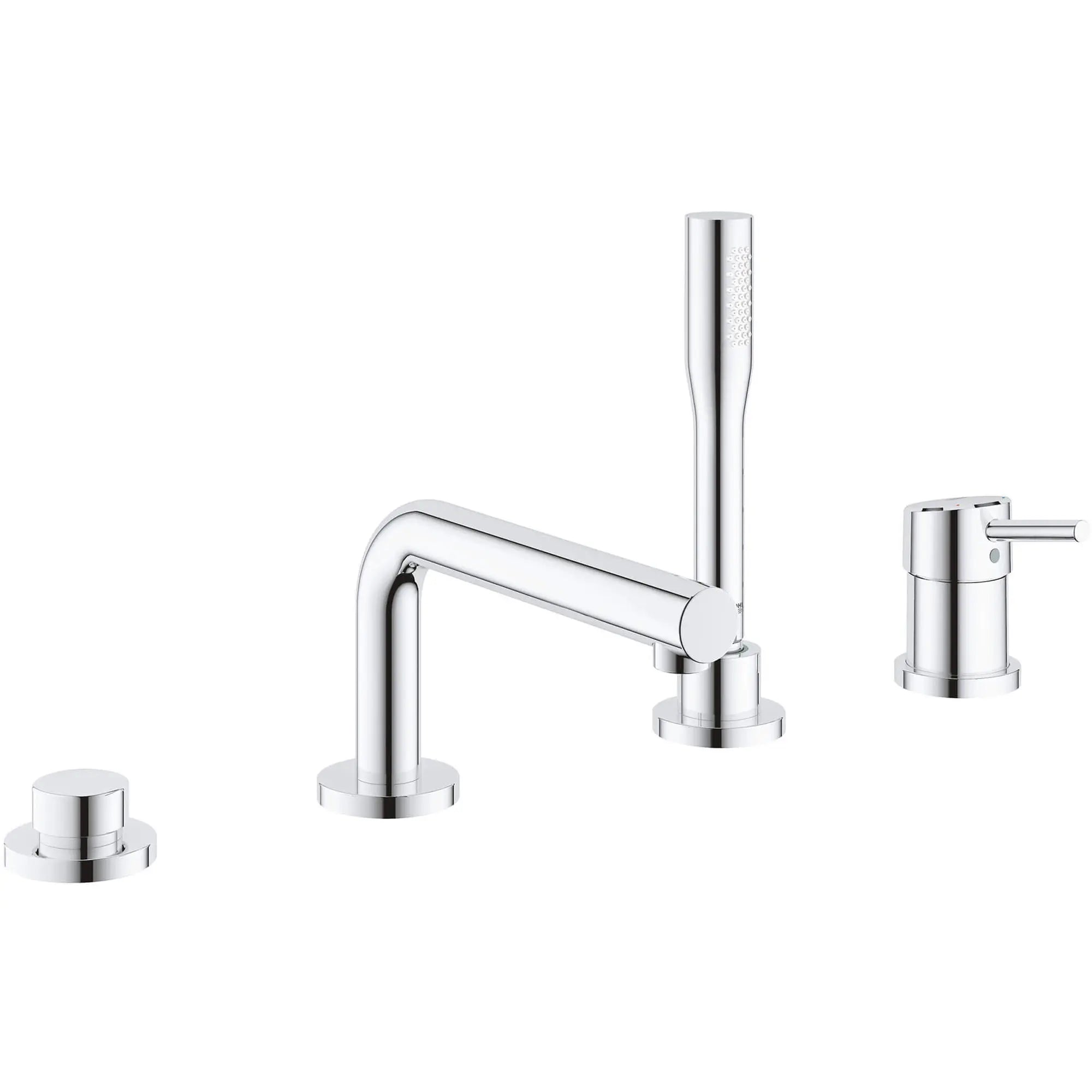 4-Hole Single-Handle Deck Mount Roman Tub Faucet with 1.75 GPM (6.6 L/min) Hand Shower // GROHE STARLIGHT CHROME // 12710_19576002-concetto-four-hole-bathtub-faucet-with-handshower-starlight-chrome_0_CDNwebp.webp
