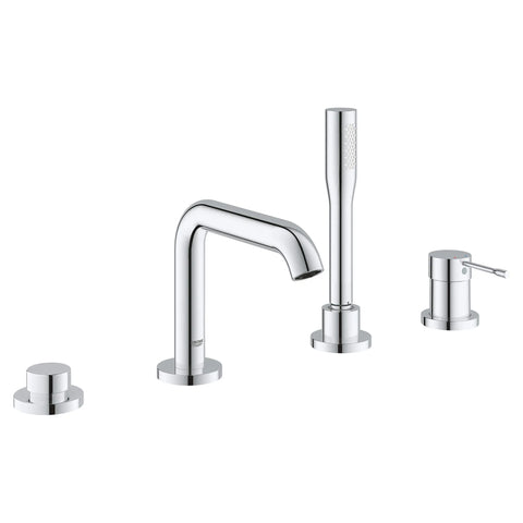 4-Hole Single-Handle Deck Mount Roman Tub Faucet with 2.0 GPM Hand Shower - GROHE StarLight Chrome