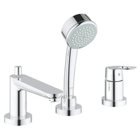 [19592000] 3-Hole Single-Handle Deck Mount Roman Tub Faucet with 2.0 GPM Hand Shower - GROHE StarLight Chrome
