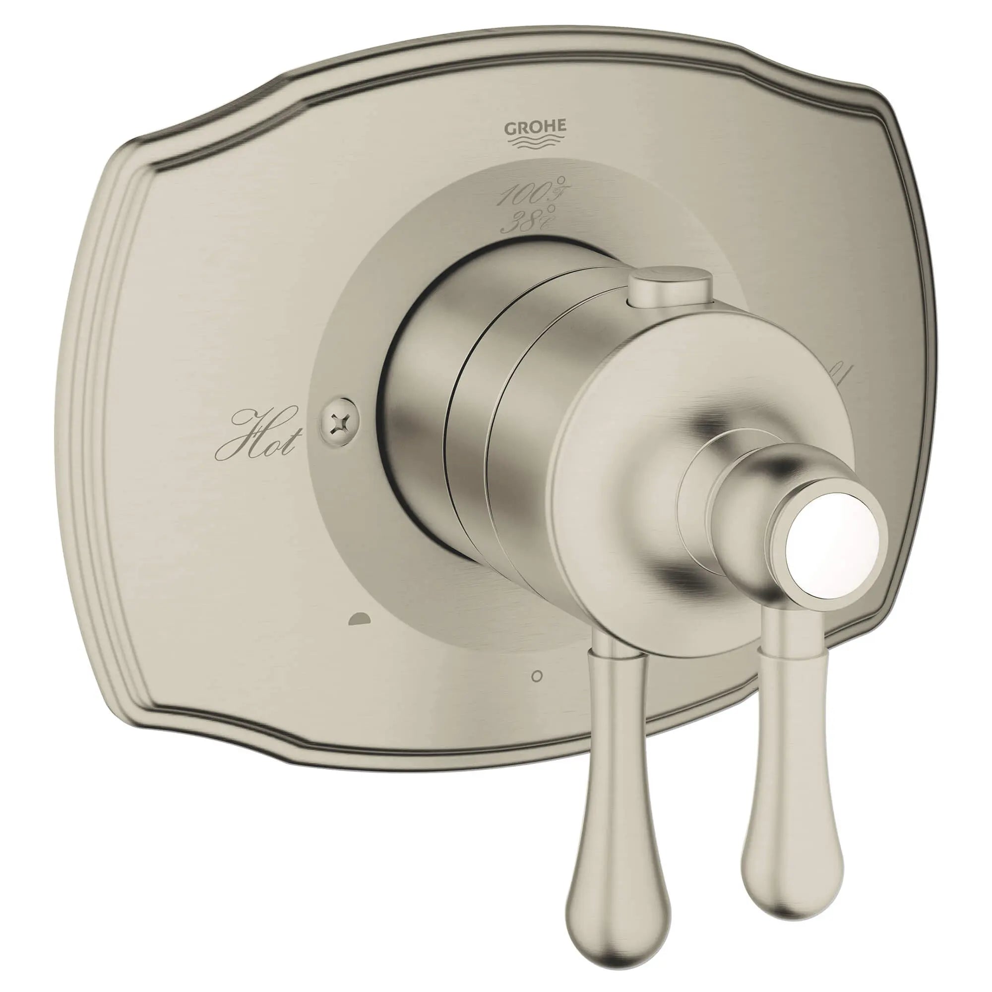 Dual Function Thermostatic Valve Trim // BRUSHED NICKEL INFINITYFINISH // 12859_19825en0-grohtherm-2000-authentic-dual-function-thermostatic-trim-with-control-module-brushed-nickel-infinityfinish_0_CDNwebp.webp