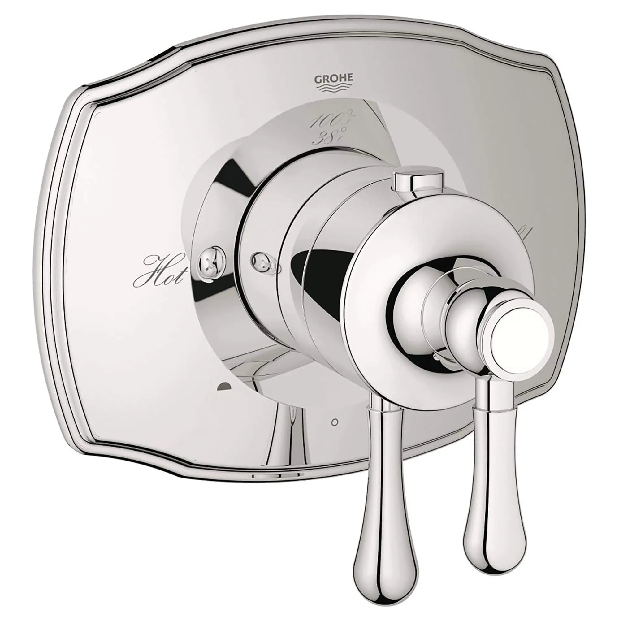 Dual Function Thermostatic Valve Trim // POLISHED NICKEL INFINITYFINISH // 12862_19825BE0-Grohtherm_2000_Authentic-Dual_Function_Thermostatic_Trim_with_Control_Module_0_CDNwebp.webp