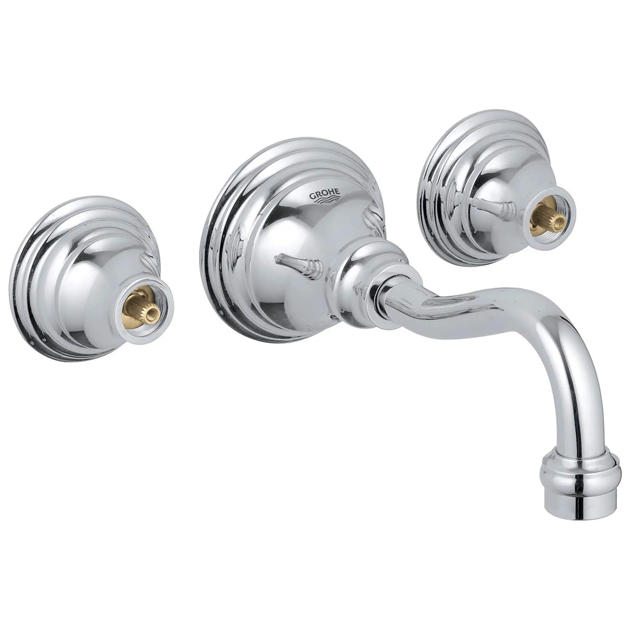 2-Handle Wall Mount Faucet 5.7 L/min (1.5 gpm) // GROHE STARLIGHT CHROME // 13105_20135000-Bridgeford-8_Widespread_Two-Handle_Bathroom_Faucet_0_CDNwebp.webp