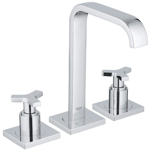 8 in. Widespread 2-Handle Bathroom Faucet with Tri-spoke Handles - 1.5 GPM - GROHE StarLight Chrome