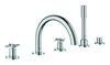 [25049003] 5-Hole 2-Handle Deck Mount Roman Tub Faucet with 1.75 GPM Hand Shower - GROHE StarLight Chrome