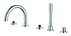 [25049003] 5-Hole 2-Handle Deck Mount Roman Tub Faucet with 1.75 GPM Hand Shower - GROHE StarLight Chrome