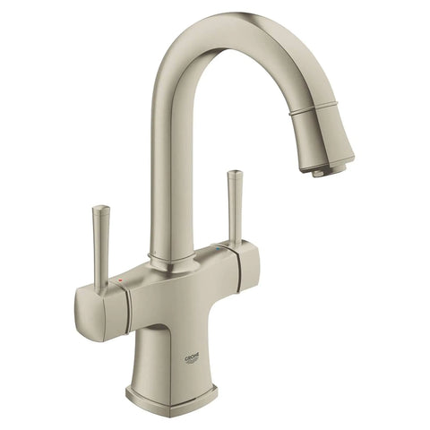 2-Handle Single-Hole High Arc Bathroom Faucet - Brushed Nickel InfinityFinish