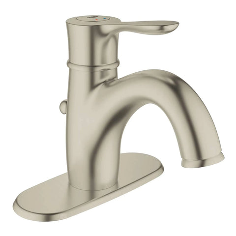 Centerset Single-Handle Single-Hole Bathroom Faucet With Escutcheon - 1.5 GPM - Brushed Nickel InfinityFinish