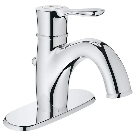 Centerset Single-Handle Single-Hole Bathroom Faucet With Escutcheon - 1.2 GPM - GROHE StarLight Chrome