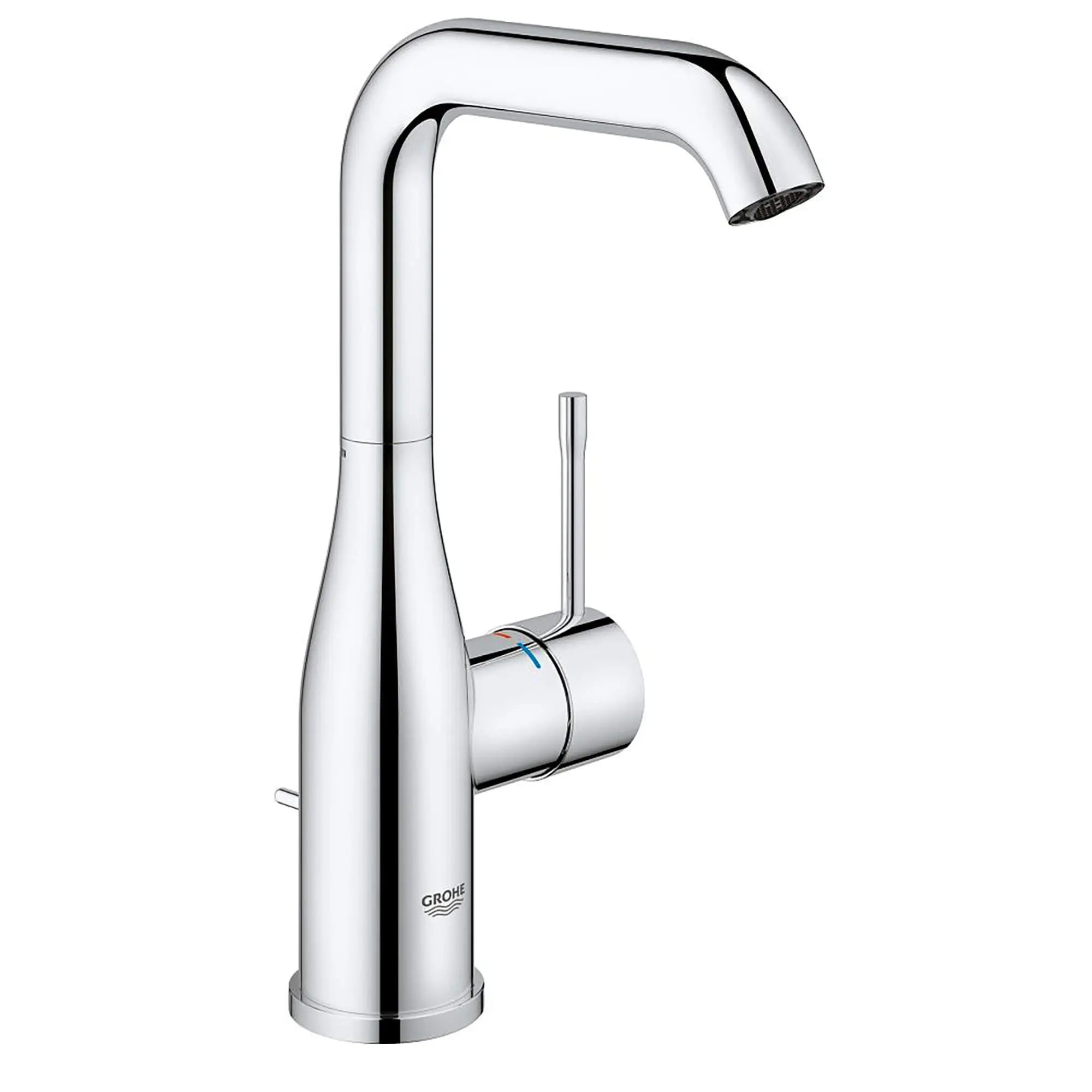 Side-Handle Centerset Bathroom Faucet L-Size // GROHE STARLIGHT CHROME // 13486_23486001-Essence-Single-Handle_Bathroom_Faucet_L-size_0_CDNwebp.webp