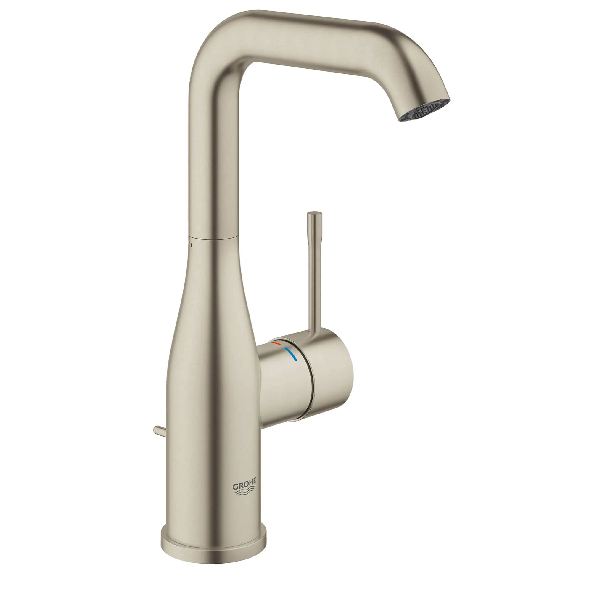 Side-Handle Centerset Bathroom Faucet L-Size // BRUSHED NICKEL INFINITYFINISH // 13491_23486en1-essence-single-handle-bathroom-faucet-l-size-brushed-nickel-infinityfinish_0_CDNwebp.webp