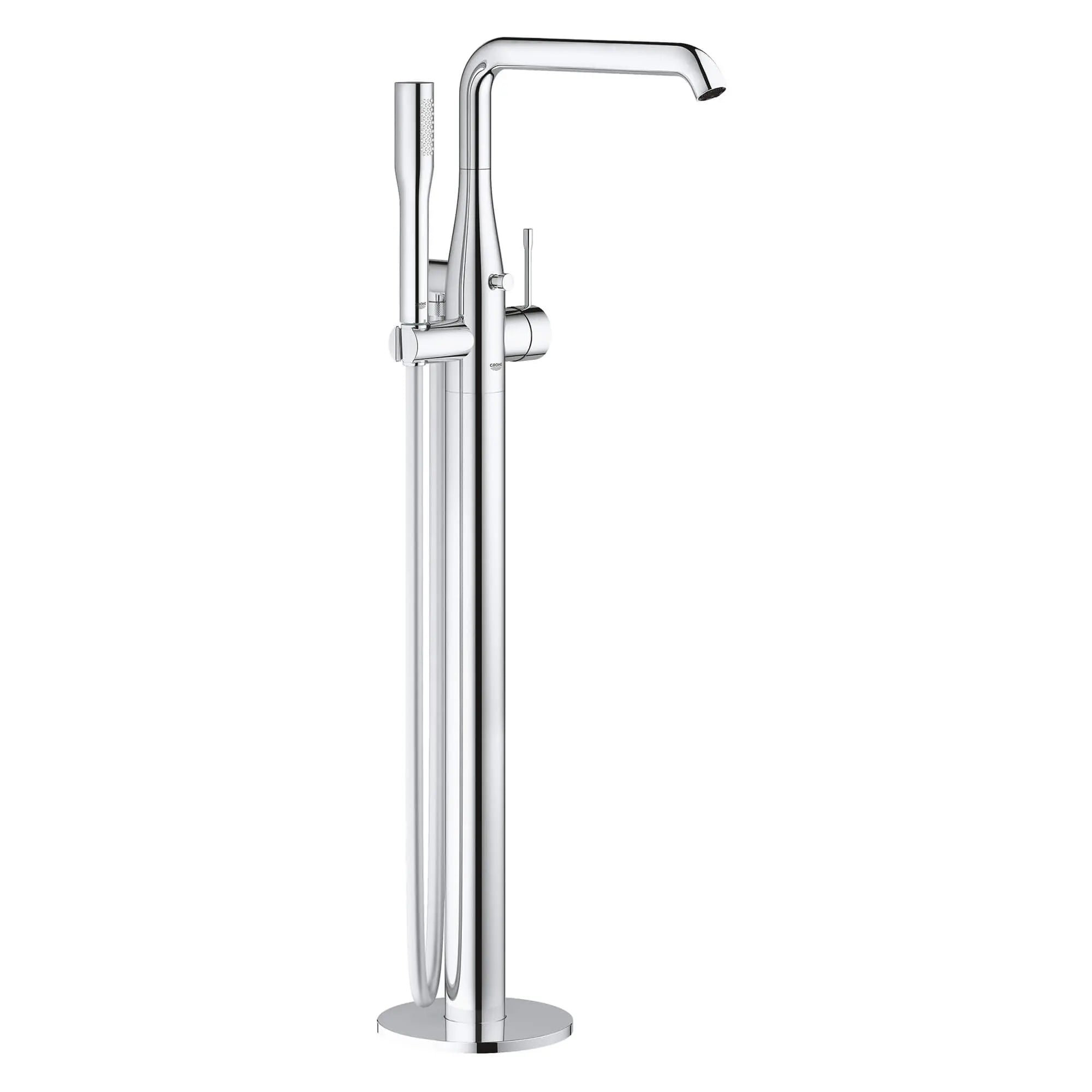 Floor Standing Tub Filler with Hand Shower // GROHE STARLIGHT CHROME // 13495_23491001-essence-floor-standing-tub-filler-starlight-chrome_0_CDNwebp.webp