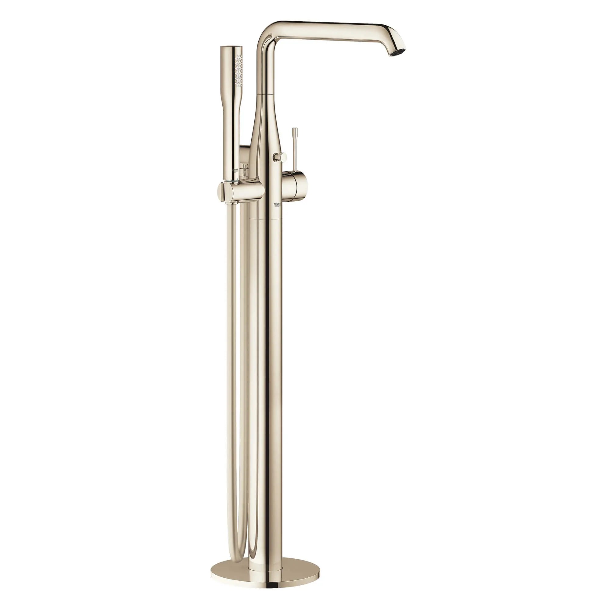 Single-Handle Freestanding Tub Faucet with 1.75 GPM (6.6 L/min) Hand Shower // POLISHED NICKEL INFINITYFINISH // 13497_23491bea-essence-floor-standing-tub-filler-polished-nickel_0_CDNwebp.webp