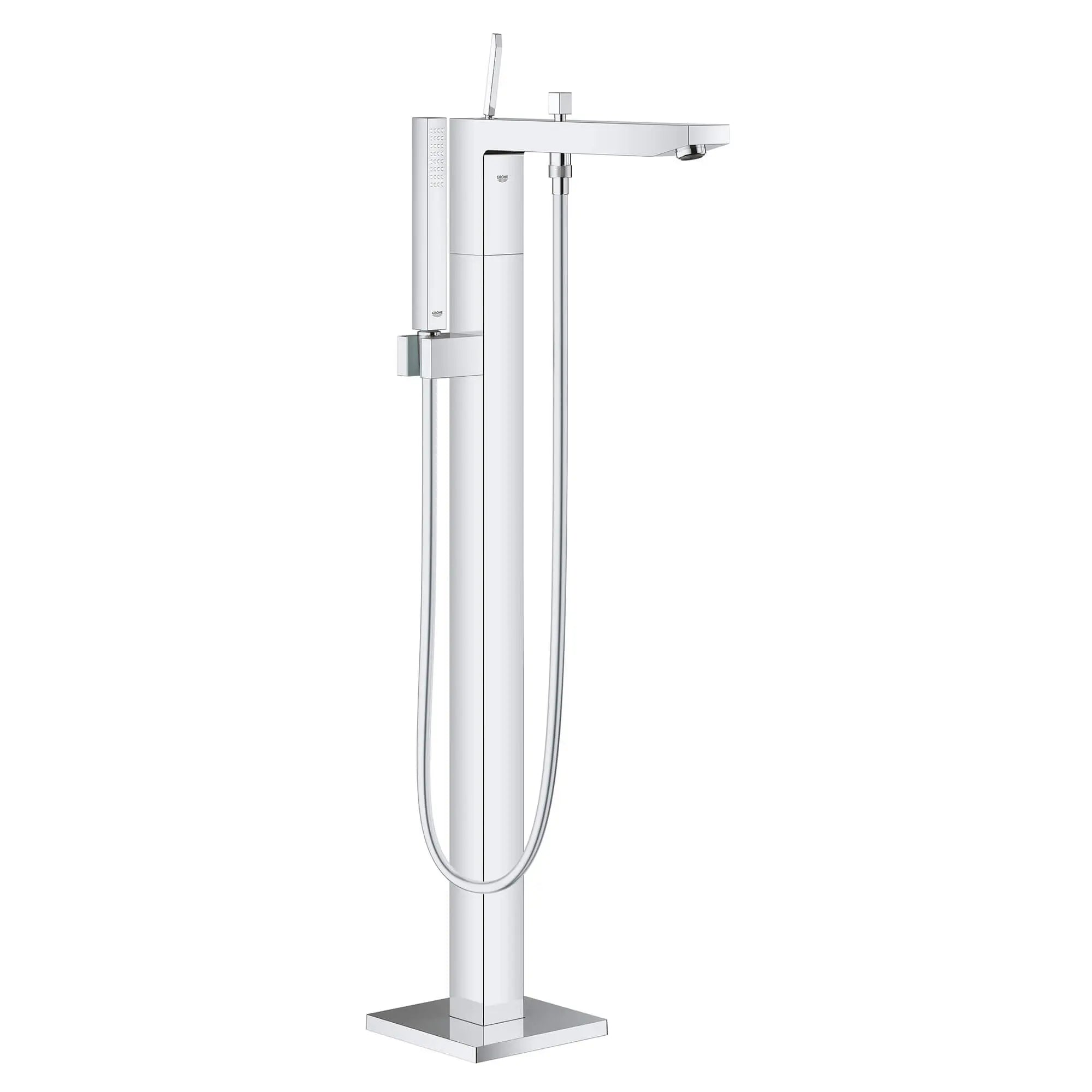 Joy Floor Mounted Tub Filler With 2.5 GPM Hand Shower With Joystick // GROHE STARLIGHT CHROME // 13528_23667000-eurocube-joy-floor-standing-tub-filler-starlight-chrome_0_CDNwebp.webp