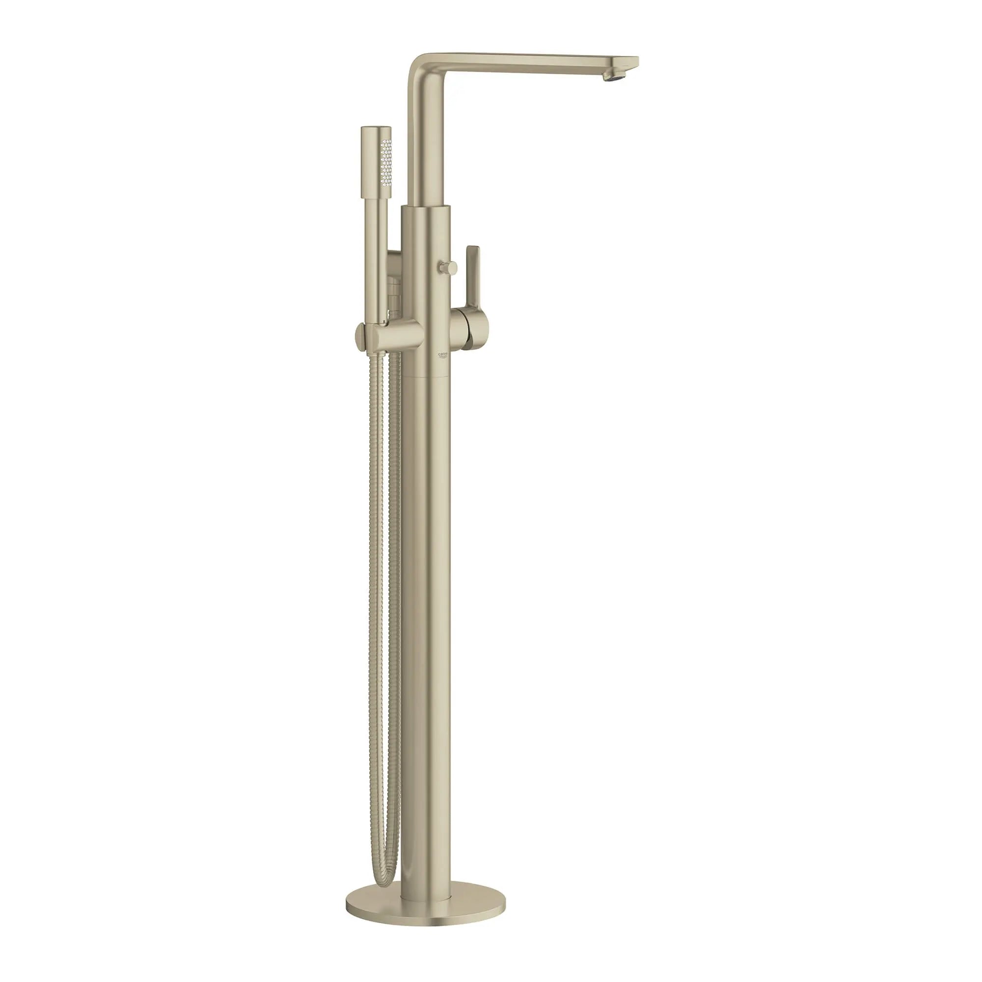 Single-Handle Freestanding Tub Faucet with 1.75 GPM (6.6 L/min) Hand Shower // BRUSHED NICKEL INFINITYFINISH // 13541_23792en1-lineare-floor-standing-tub-filler-brushed-nickel-infinityfinish_0_CDNwebp.webp