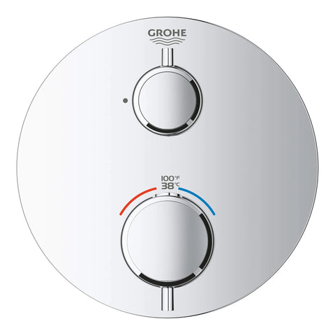 Single Function 2-Handle Thermostatic Valve Trim - GROHE StarLight Chrome