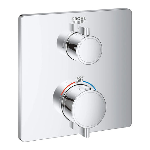 Single Function 2-Handle Thermostatic Valve Trim - GROHE StarLight Chrome