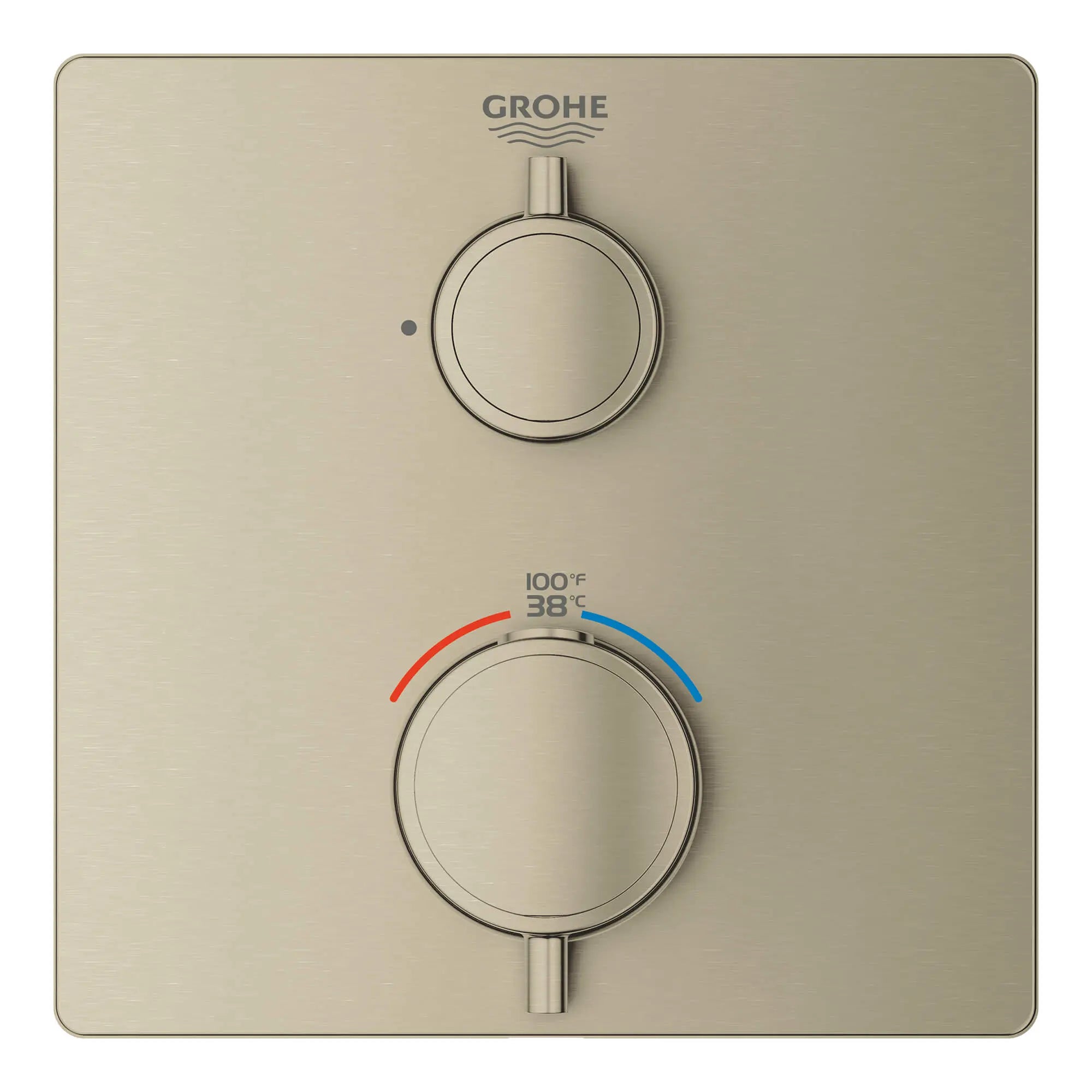 Single Function 2-Handle Thermostatic Valve Trim // BRUSHED NICKEL INFINITYFINISH // 13610_24110en0-grohtherm-single-function-2-handle-thermostatic-trim-brushed-nickel-infinityfinish-3_0_CDNwebp.webp