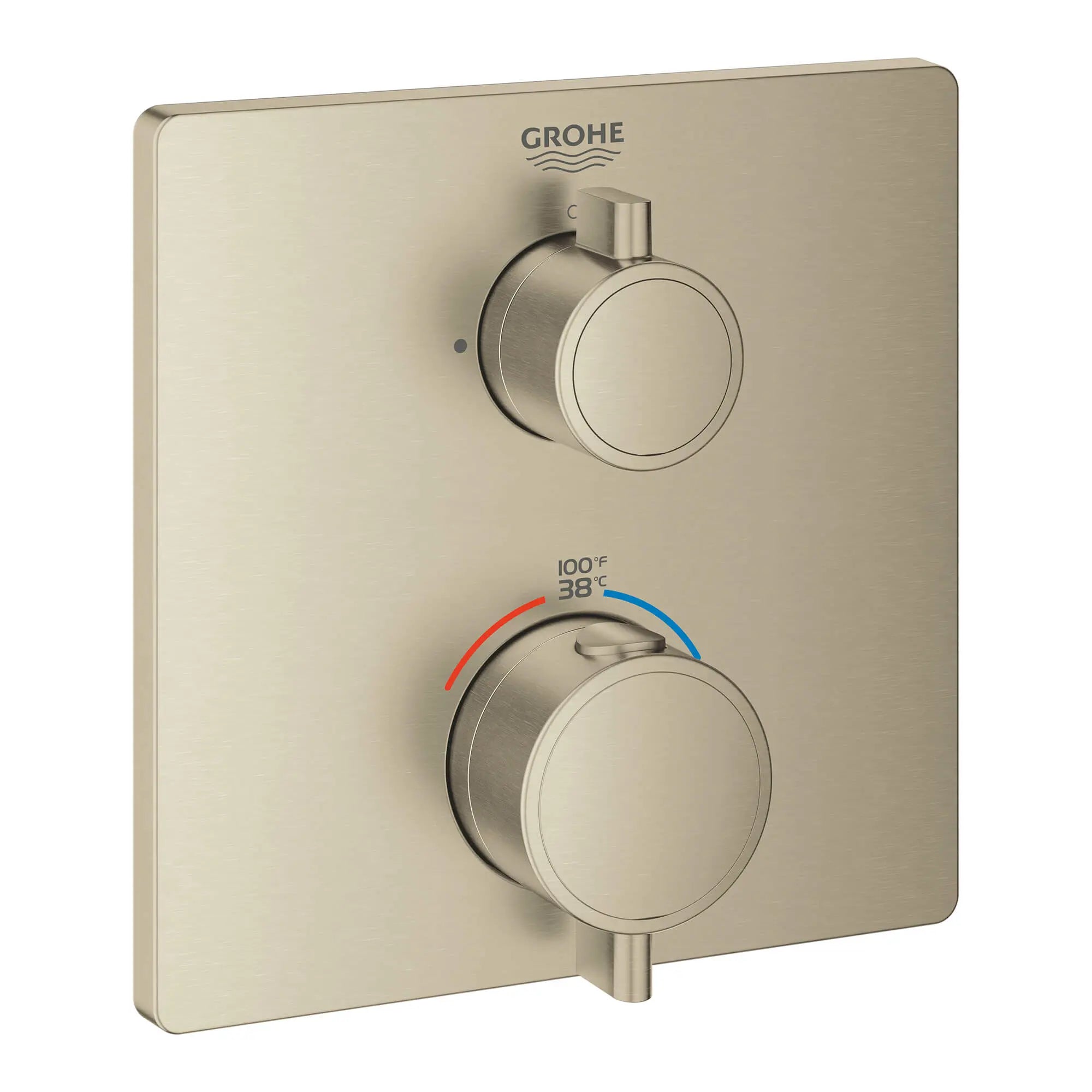 Dual Function 2-Handle Thermostatic Valve Trim // BRUSHED NICKEL INFINITYFINISH // 13616_24111en0-grohtherm-dual-function-2-handle-thermostatic-trim-brushed-nickel-infinityfinish_0_CDNwebp.webp