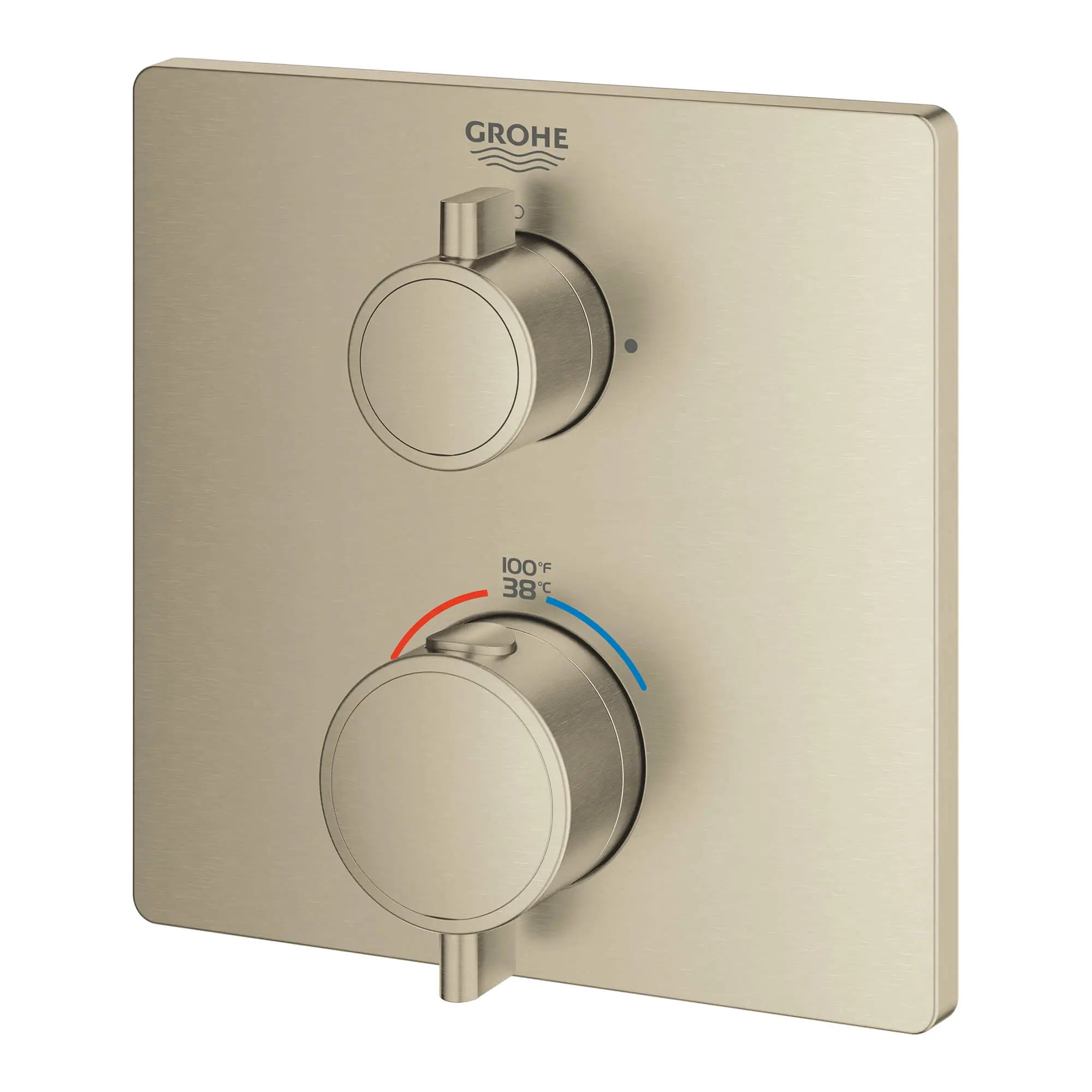 Dual Function 2-Handle Thermostatic Valve Trim // BRUSHED NICKEL INFINITYFINISH // 13617_24111en0-grohtherm-dual-function-2-handle-thermostatic-trim-brushed-nickel-infinityfinish-2_0_CDNwebp.webp