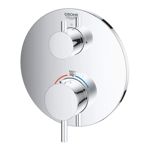 Dual Function 2-Handle Thermostatic Valve Trim - GROHE StarLight Chrome