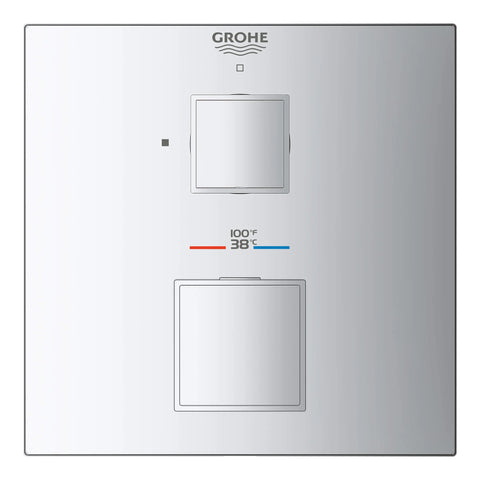 Single Function 2-Handle Thermostatic Valve Trim - GROHE StarLight Chrome