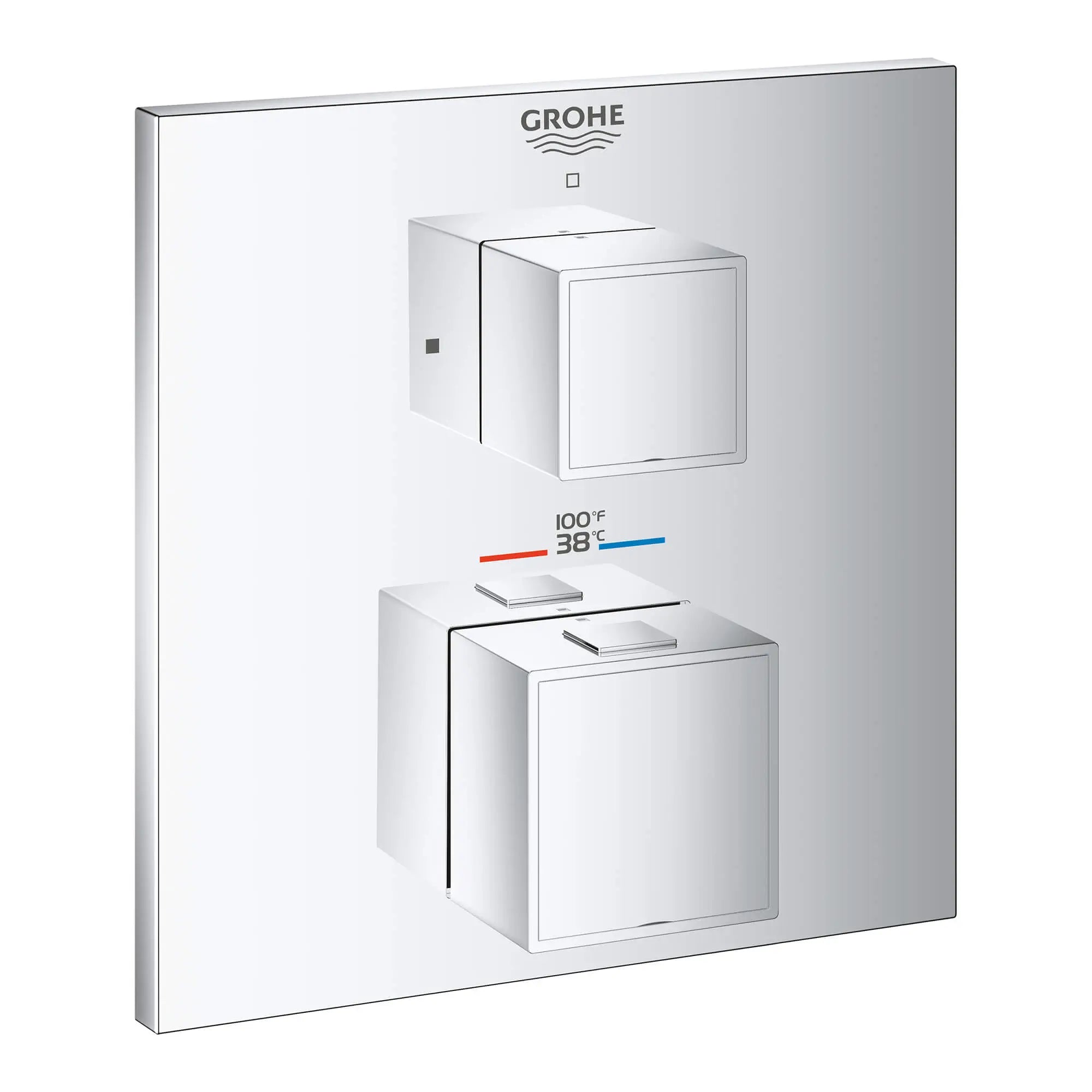 Dual Function 2-Handle Thermostatic Valve Trim // GROHE STARLIGHT CHROME // 13645_24158000-grohtherm-cube-dual-function-2-handle-thermostatic-trim-starlight-chrome_0_CDNwebp.webp