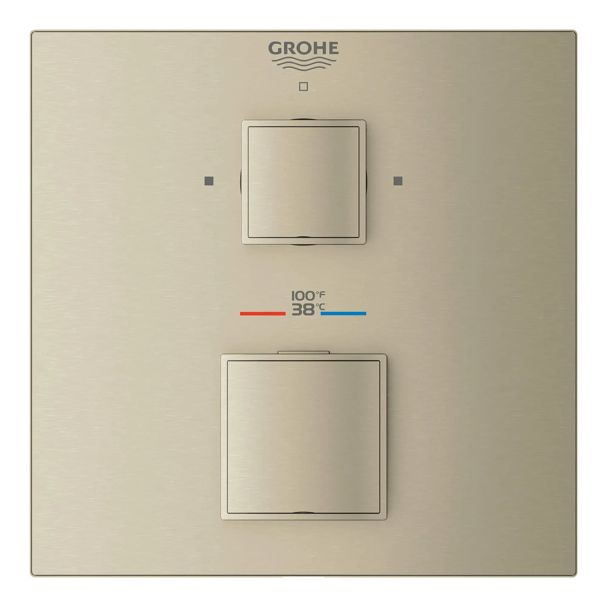 Dual Function 2-Handle Thermostatic Valve Trim // BRUSHED NICKEL INFINITYFINISH // 13646_24158en0-grohtherm-cube-dual-function-2-handle-thermostatic-trim-brushed-nickel-infinityfinish-3_0_CDNwebp.webp