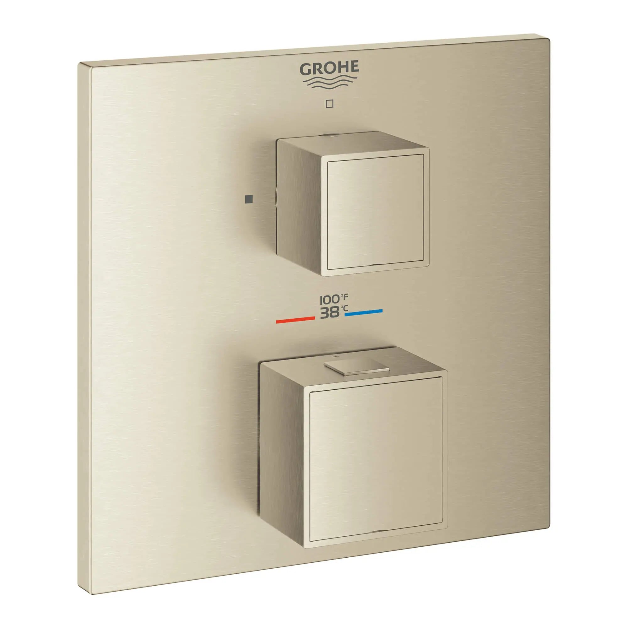 Dual Function 2-Handle Thermostatic Valve Trim // BRUSHED NICKEL INFINITYFINISH // 13647_24158en0-grohtherm-cube-dual-function-2-handle-thermostatic-trim-brushed-nickel-infinityfinish_0_CDNwebp.webp