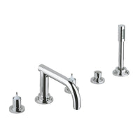 [25049000] 5-Hole 2-Handle Deck Mount Roman Tub Faucet with 2.5 GPM Hand Shower - GROHE StarLight Chrome