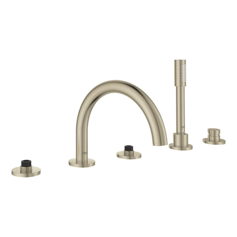 5-Hole 2-Handle Deck Mount Roman Tub Faucet with 1.75 GPM Hand Shower - Brushed Nickel InfinityFinish