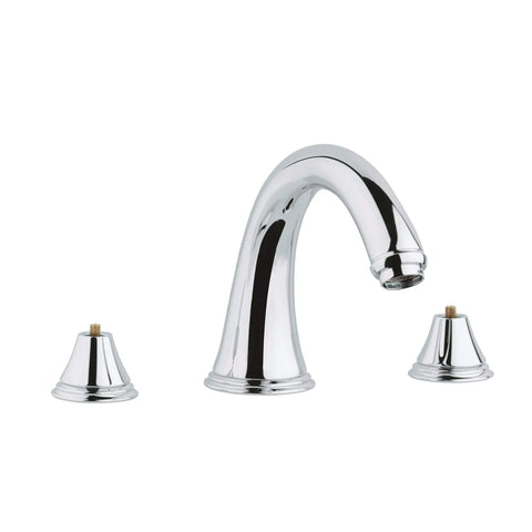 3-Hole 2-Handle Deck Mount Roman Tub Faucet - GROHE StarLight Chrome