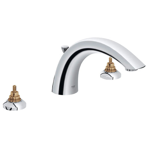 3-Hole 2-Handle Deck Mount Roman Tub Faucet - GROHE StarLight Chrome