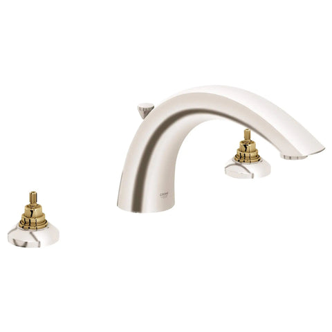 3-Hole 2-Handle Deck Mount Roman Tub Faucet - Brushed Nickel InfinityFinish