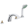 [25072000] 4-Hole 2-Handle Deck Mount Roman Tub Faucet with 2.5 GPM Hand Shower - GROHE StarLight Chrome