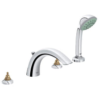 [25072000] 4-Hole 2-Handle Deck Mount Roman Tub Faucet with 2.5 GPM Hand Shower - GROHE StarLight Chrome