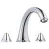 [25074000] 3-Hole 2-Handle Deck Mount Roman Tub Faucet with Hand Shower - GROHE StarLight Chrome