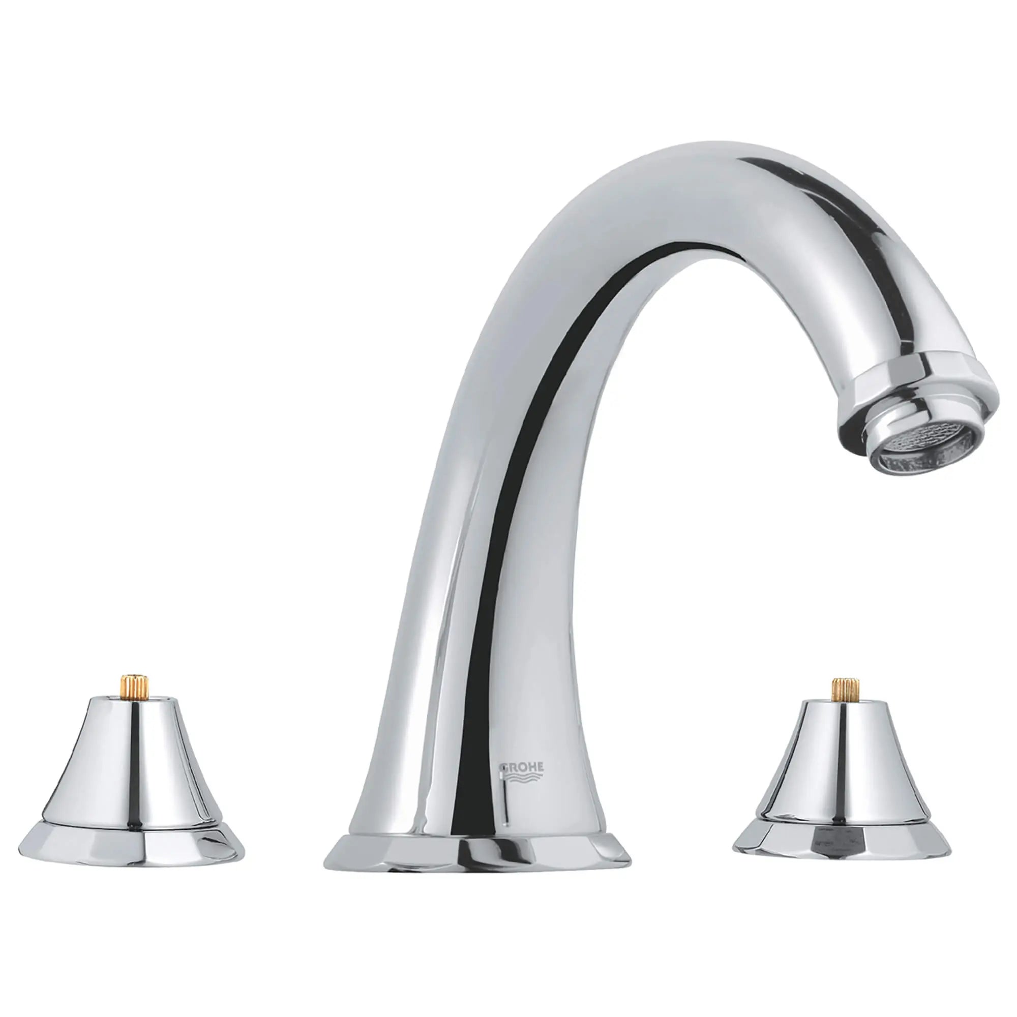 3-Hole 2-Handle Deck Mount Roman Tub Faucet with Hand Shower // GROHE STARLIGHT CHROME // 13700_25074000-kensington-three-hole-roman-bathtub-faucet-starlight-chrome-4_0_CDNwebp.webp