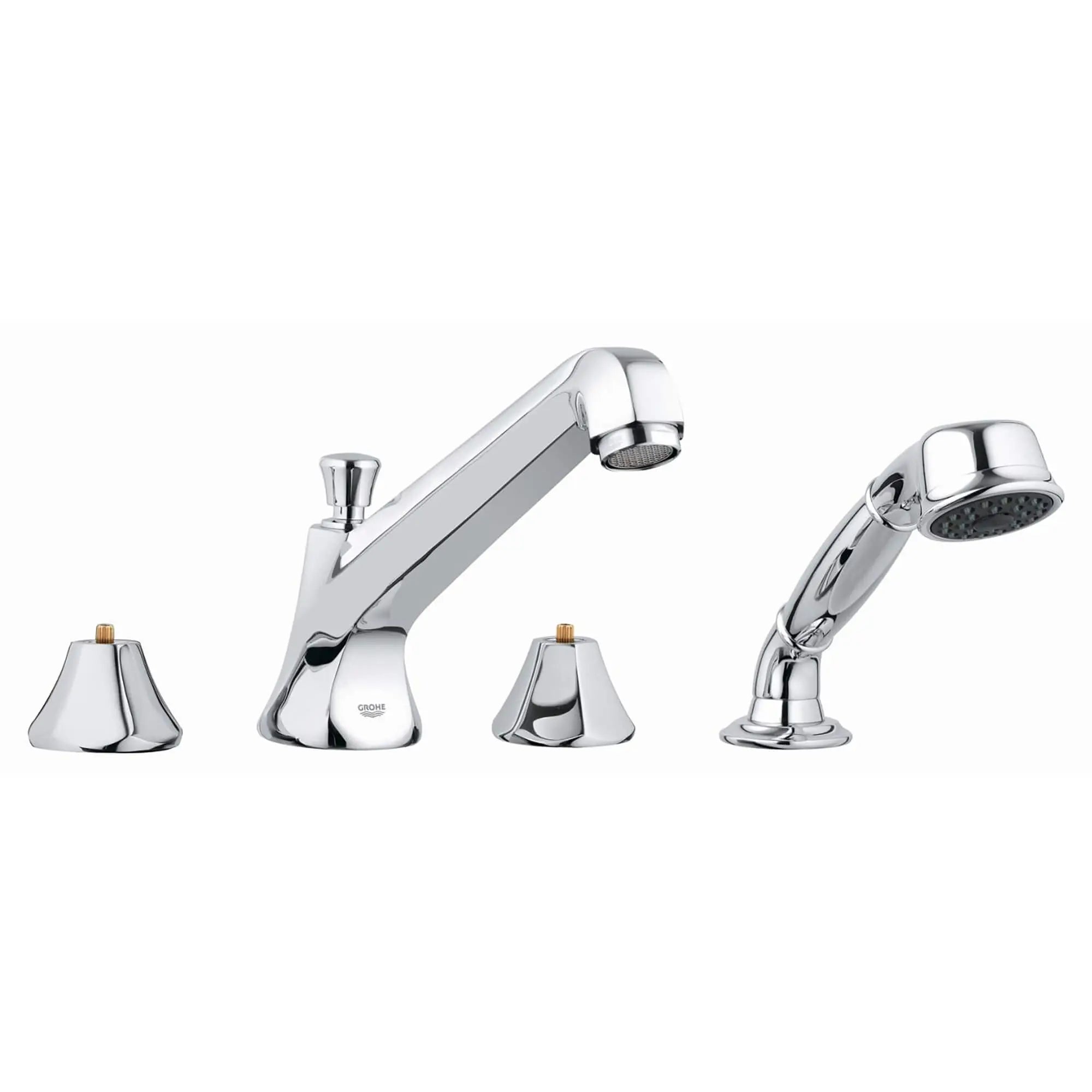 4-Hole 2-Handle Deck Mount Roman Tub Faucet with 2.5 GPM Hand Shower // GROHE STARLIGHT CHROME // 13703_25077000-Somerset-Four-Hole_Roman_Bathtub_Faucet_with_Handshower_0_CDNwebp.webp