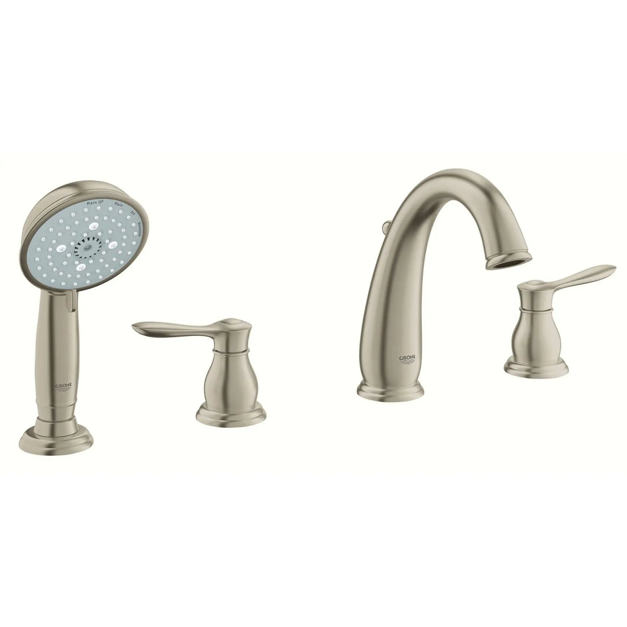 Roman Tub Filler With 2.5 GPM Personal Hand Shower // BRUSHED NICKEL INFINITYFINISH // 13725_25153EN0-Parkfield-Roman_Bathtub_Faucet_with_Handshower_0_CDNwebp.webp