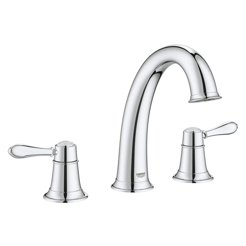 3-Hole 2-Handle Deck Mount Roman Tub Faucet - GROHE StarLight Chrome