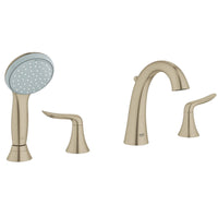 [25164EN1] 4-Hole 2-Handle Deck Mount Roman Tub Faucet with 2.0 GPM Hand Shower - Brushed Nickel InfinityFinish
