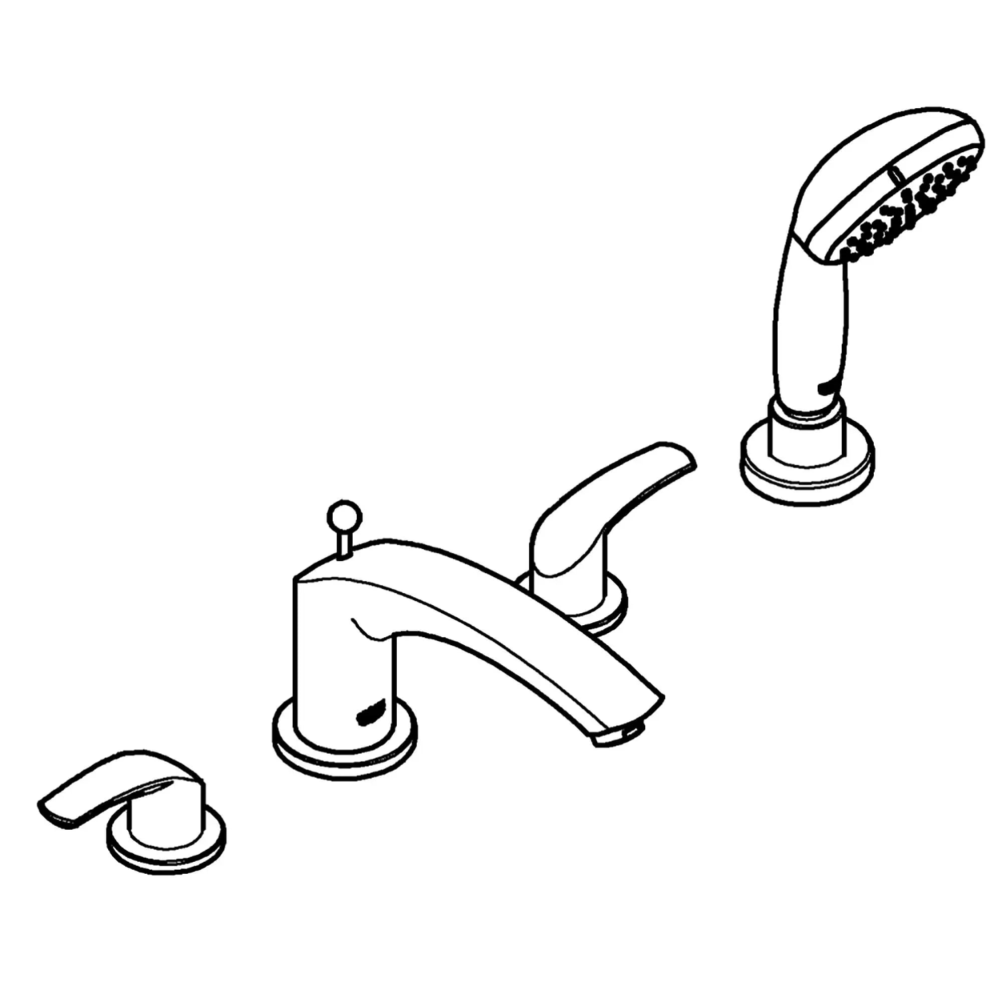4-Hole 2-Handle Deck Mount Roman Tub Faucet with 1.75 GPM Hand Shower // GROHE STARLIGHT CHROME // 13750_2517000A-Eurosmart-Four-Hole_Roman_Bathtub_Faucet_with_Handshower_0_CDNwebp.webp