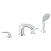 [25170002] 4-Hole 2-Handle Deck Mount Roman Tub Faucet with 1.75 GPM Hand Shower - GROHE StarLight Chrome