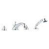 [25502001] 4-Hole 2-Handle Deck Mount Roman Tub Faucet with 1.75 GPM Hand Shower - GROHE StarLight Chrome