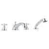 [25502001] 4-Hole 2-Handle Deck Mount Roman Tub Faucet with 1.75 GPM Hand Shower - GROHE StarLight Chrome
